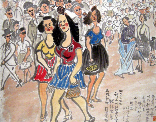   이응노 <거리의 풍경-양색시> 1946