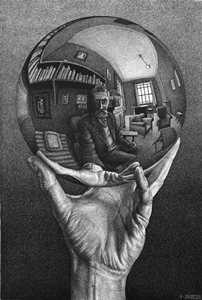<Hand with Reflecting Sphere> M.C.Escher, 1935